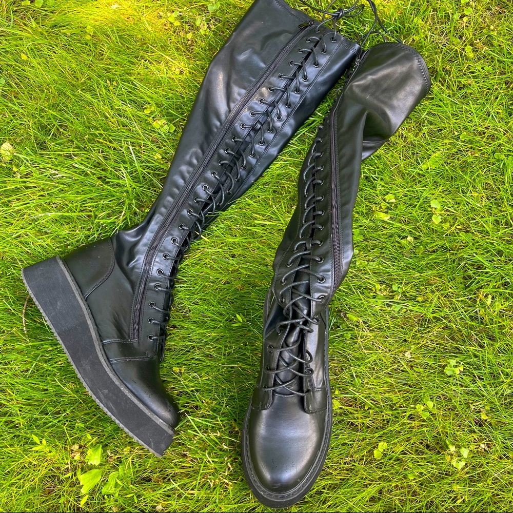 Platform knee high boots
